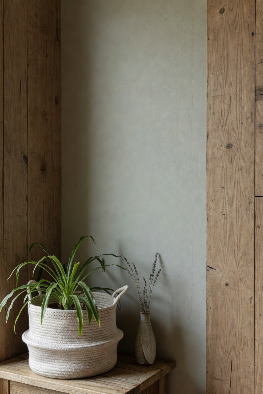 dusty sage wall stripes