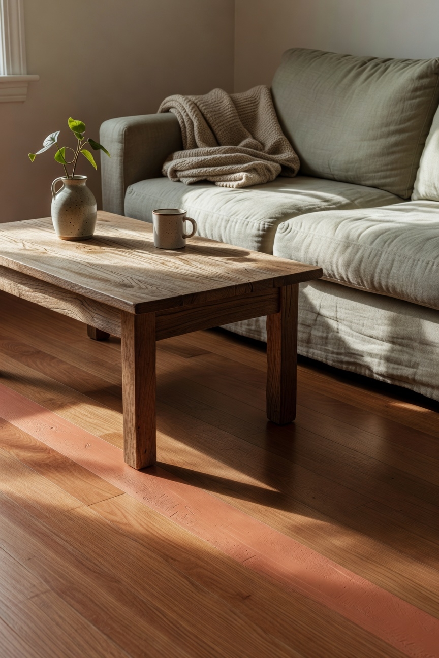 earth tone floor edge accent