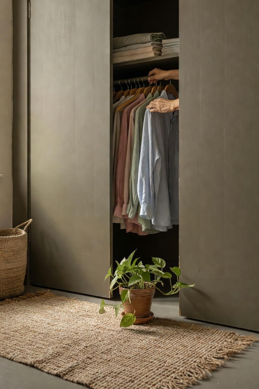 gentle olive gray closet doors