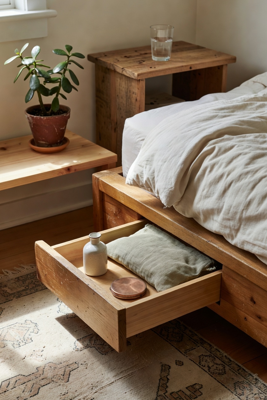 hidden pull out vanity storage