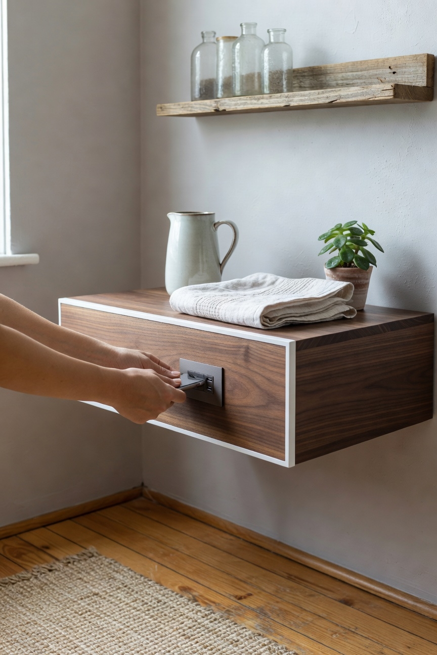 recessed outlet for charging