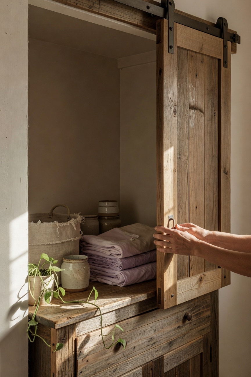 sleek matte white sliding door
