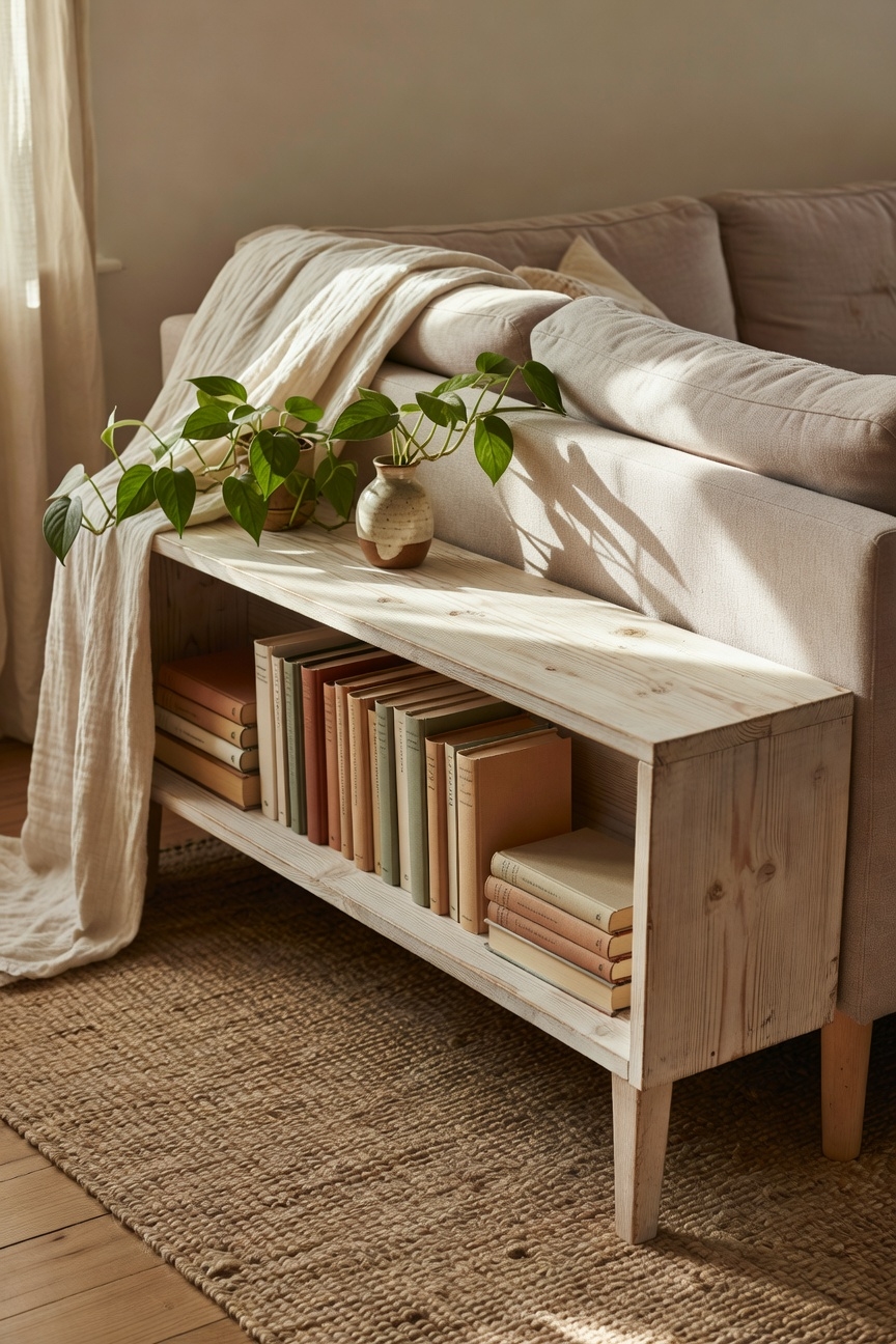 sofa back low profile bookshelf