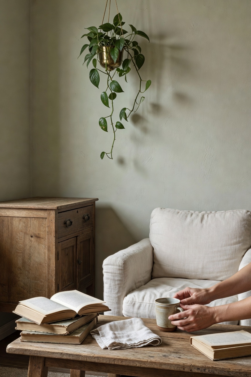 soft sage accent wall