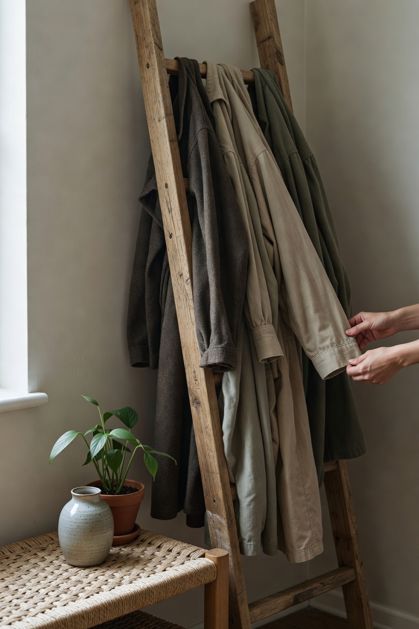 vertical ladder storage solution