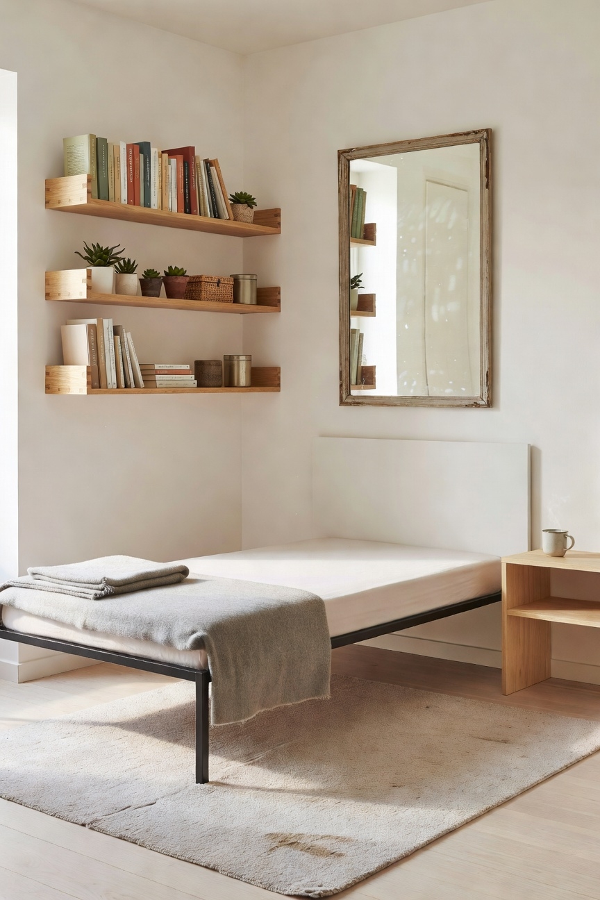 add sturdy spacious shelves