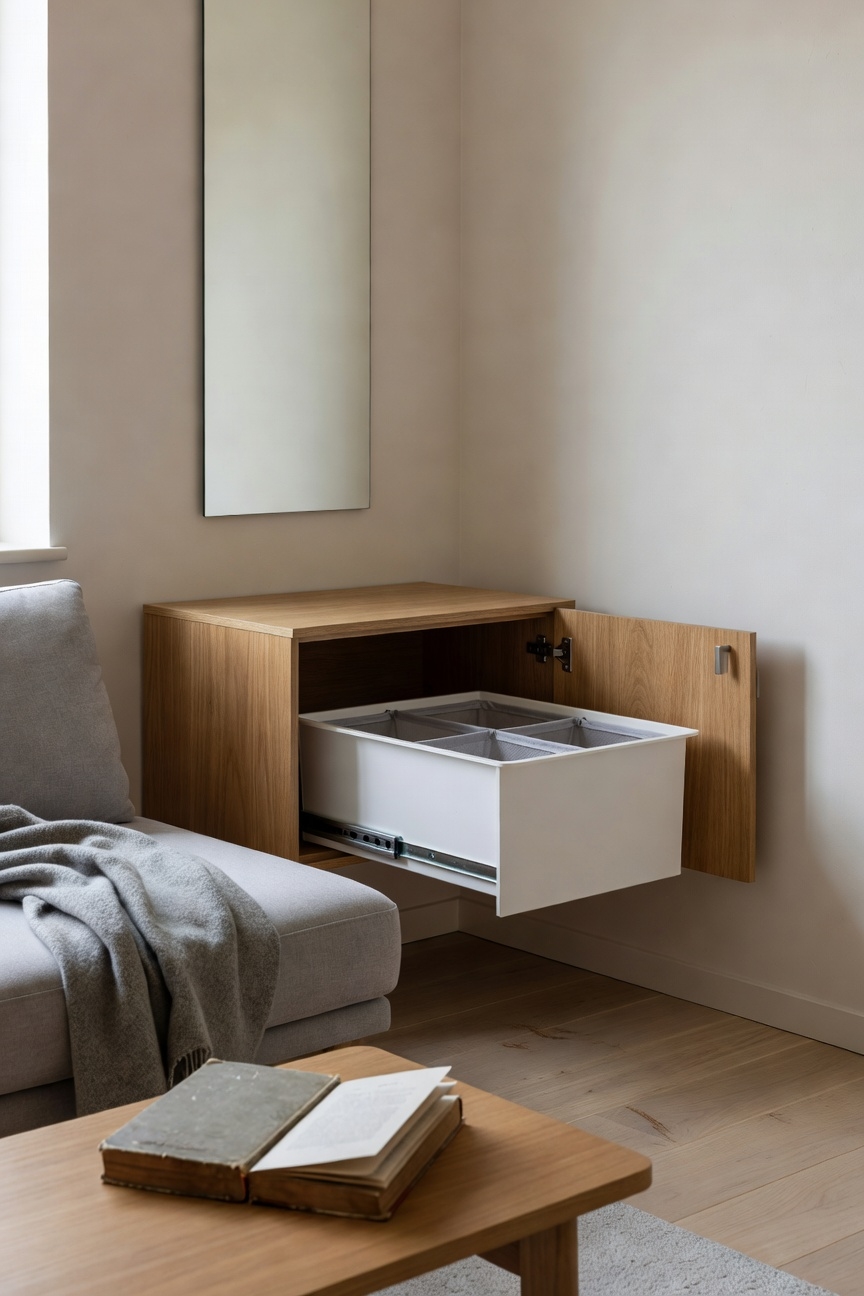 built in cabinet recycling system