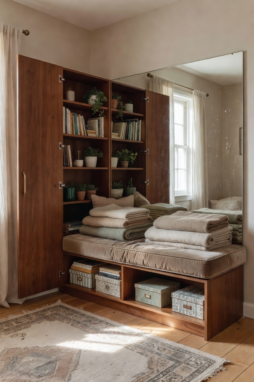 built in cozy storage seat