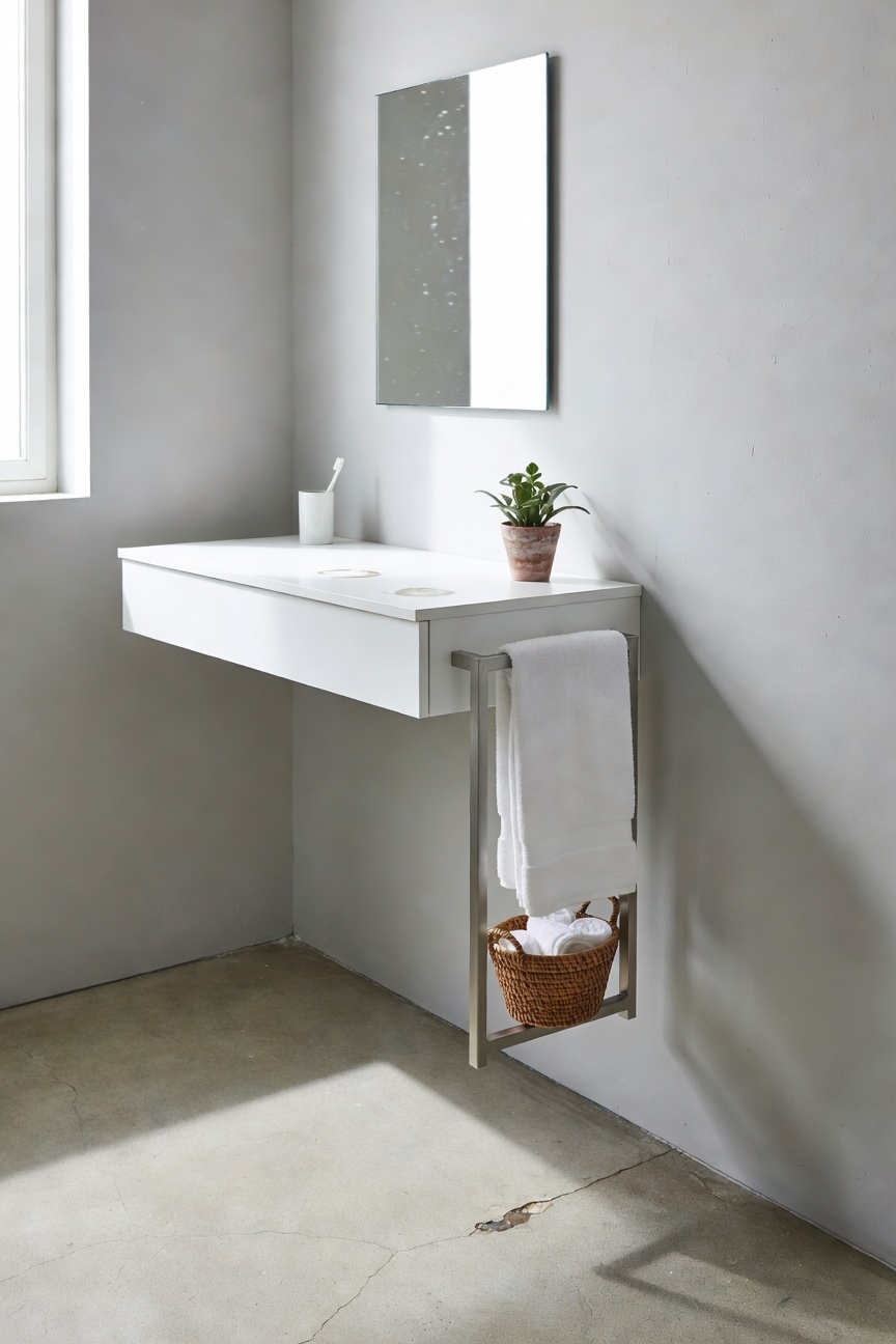 built in towel rack feature