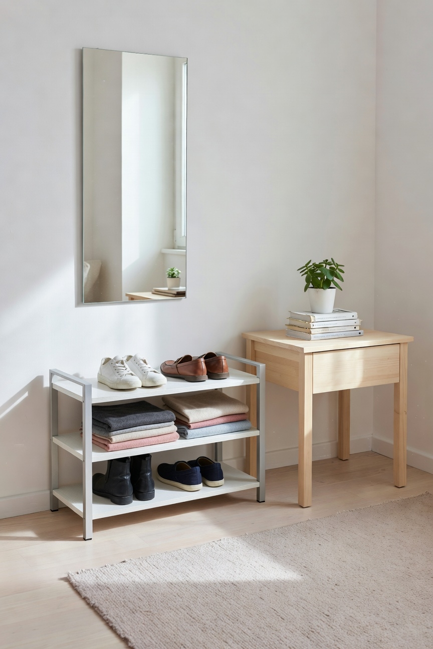 corner shoe rack saves space