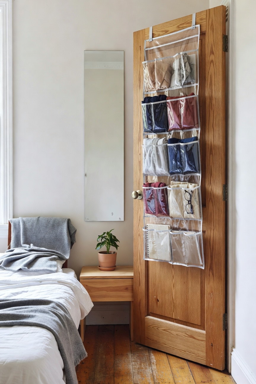 door organizer on wall