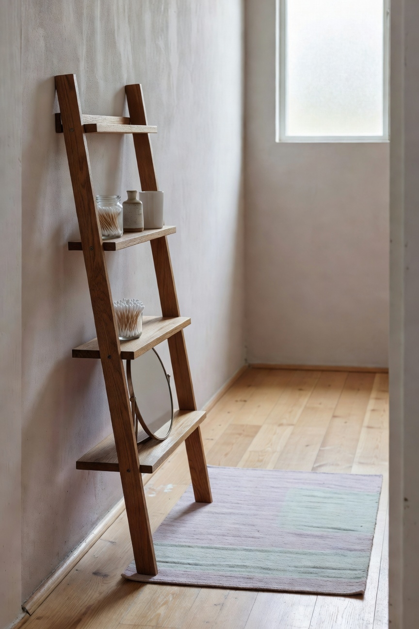 ladder vanity shelf design