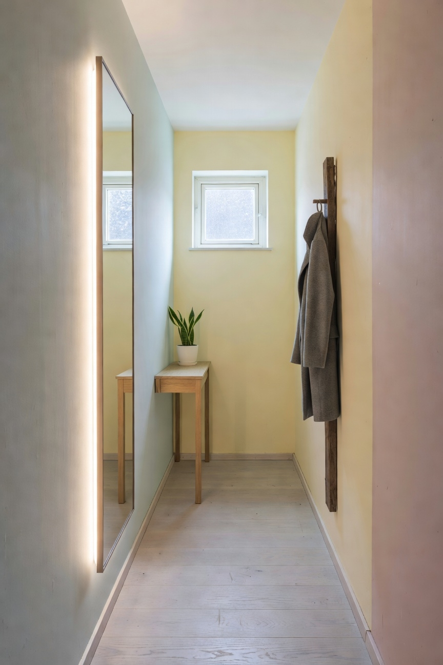 led strip behind mirror