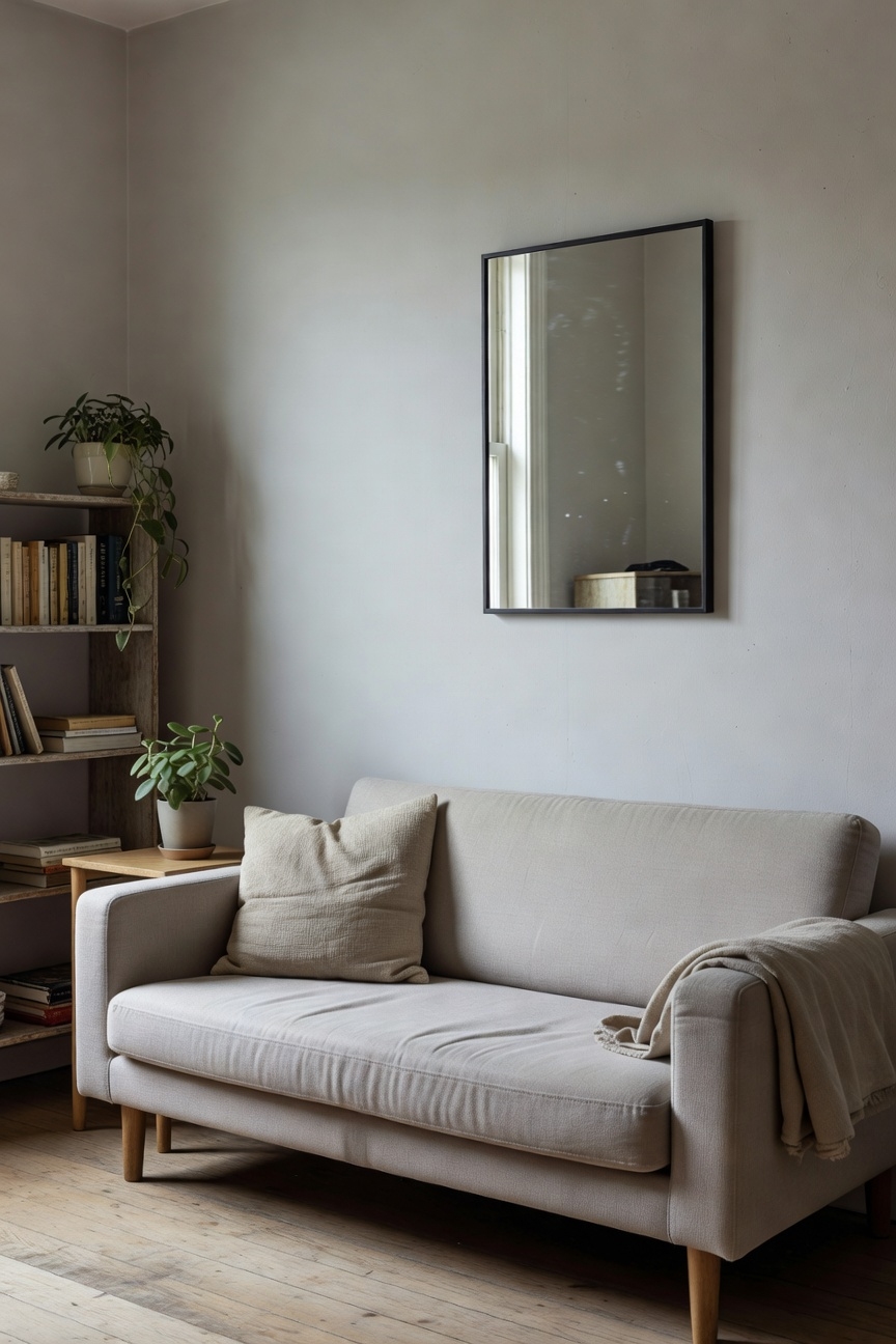 mirror above sofa placement