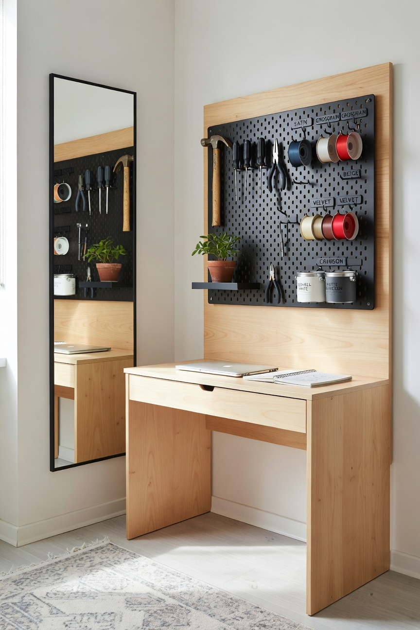 pegboard wall organization system