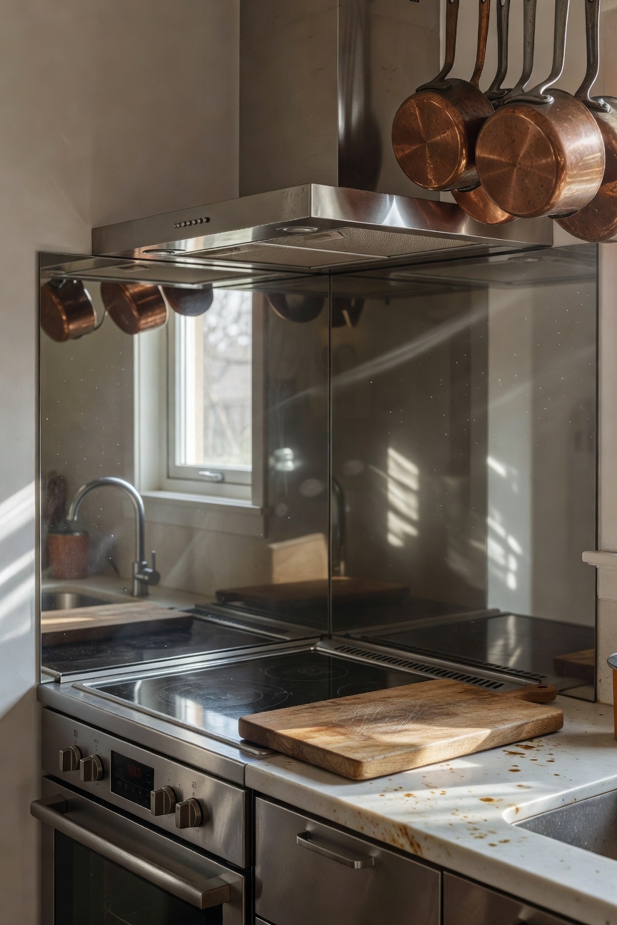 reflective glass splash protection