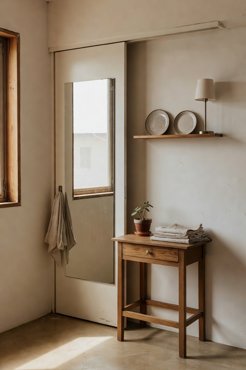 secure mirror on sliding door