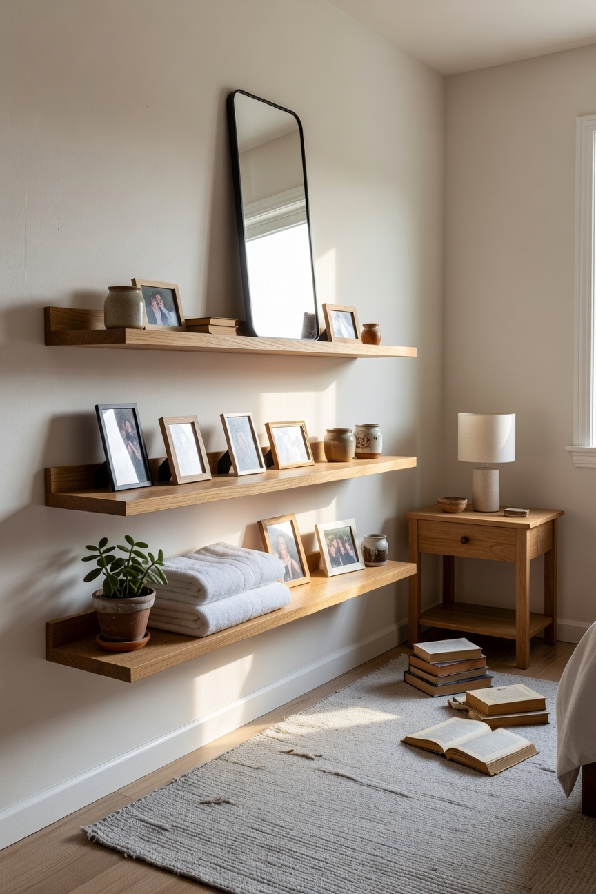 secure multi row wall shelves