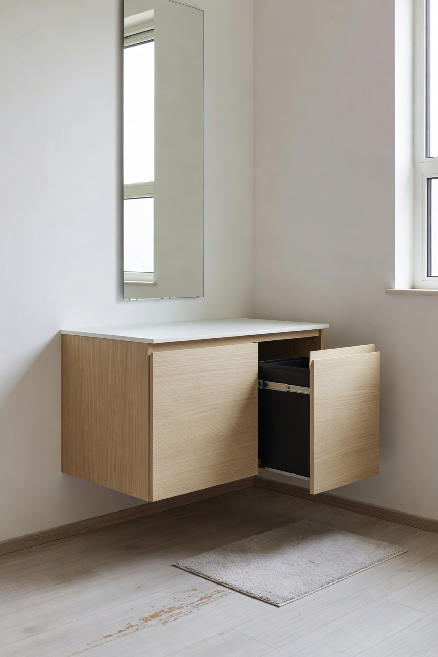 silent eco friendly trash cabinet