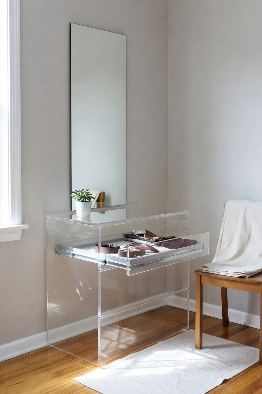 sleek clear acrylic storage