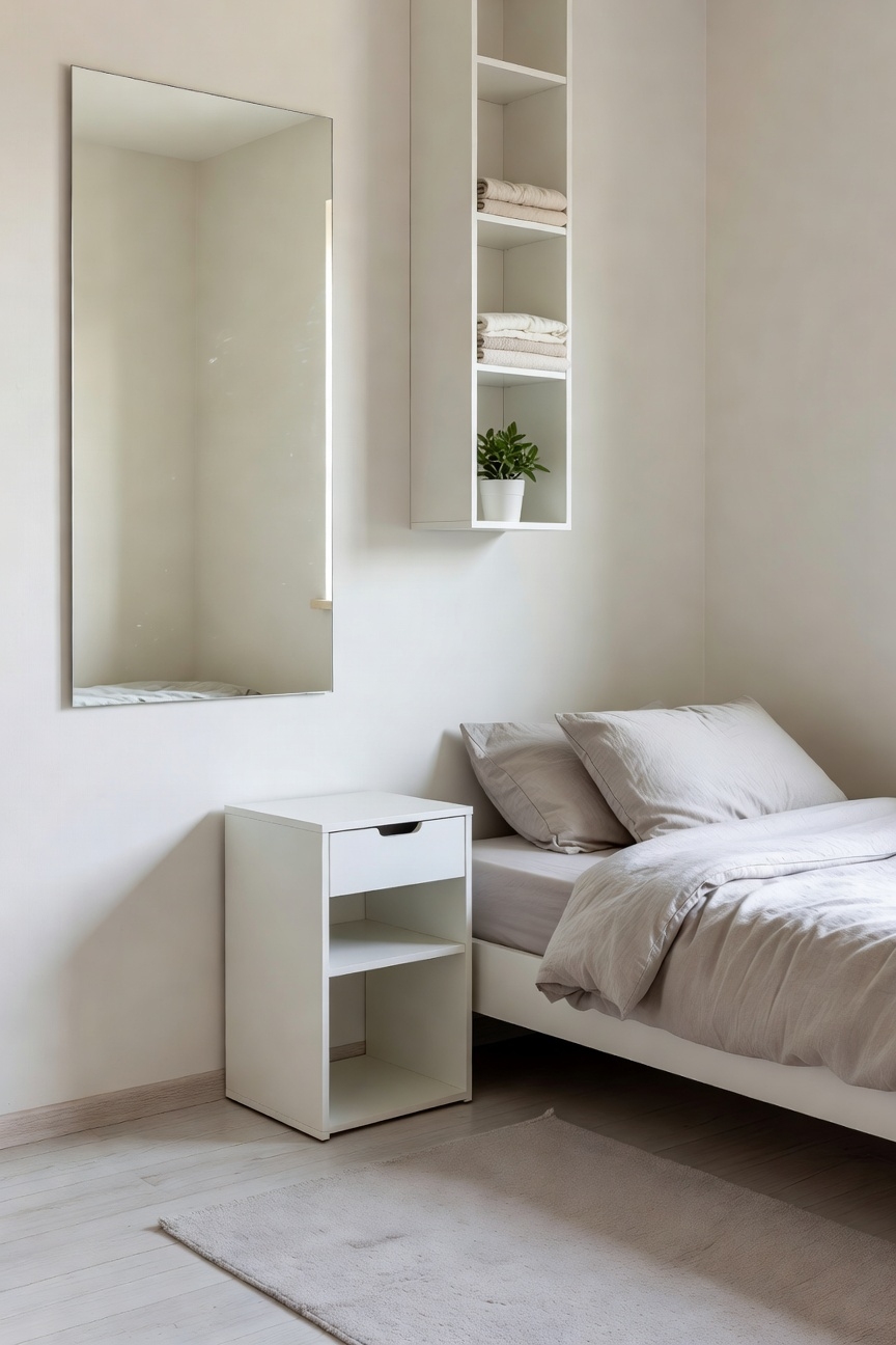 slim corner nightstand stability