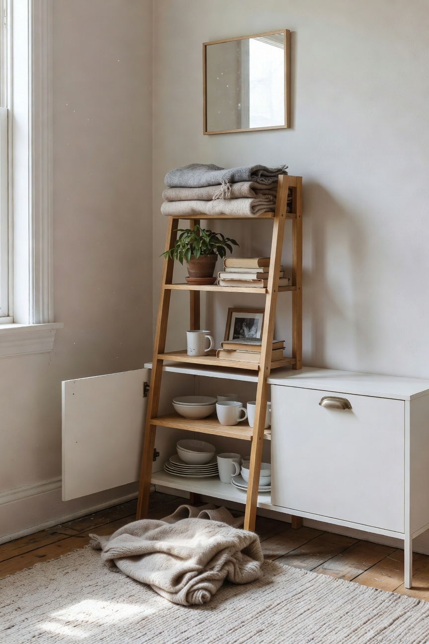 slim ladder shelf installation