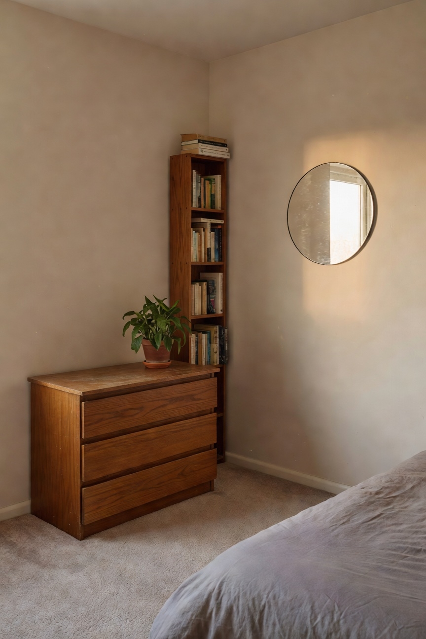 small circular mirror placement