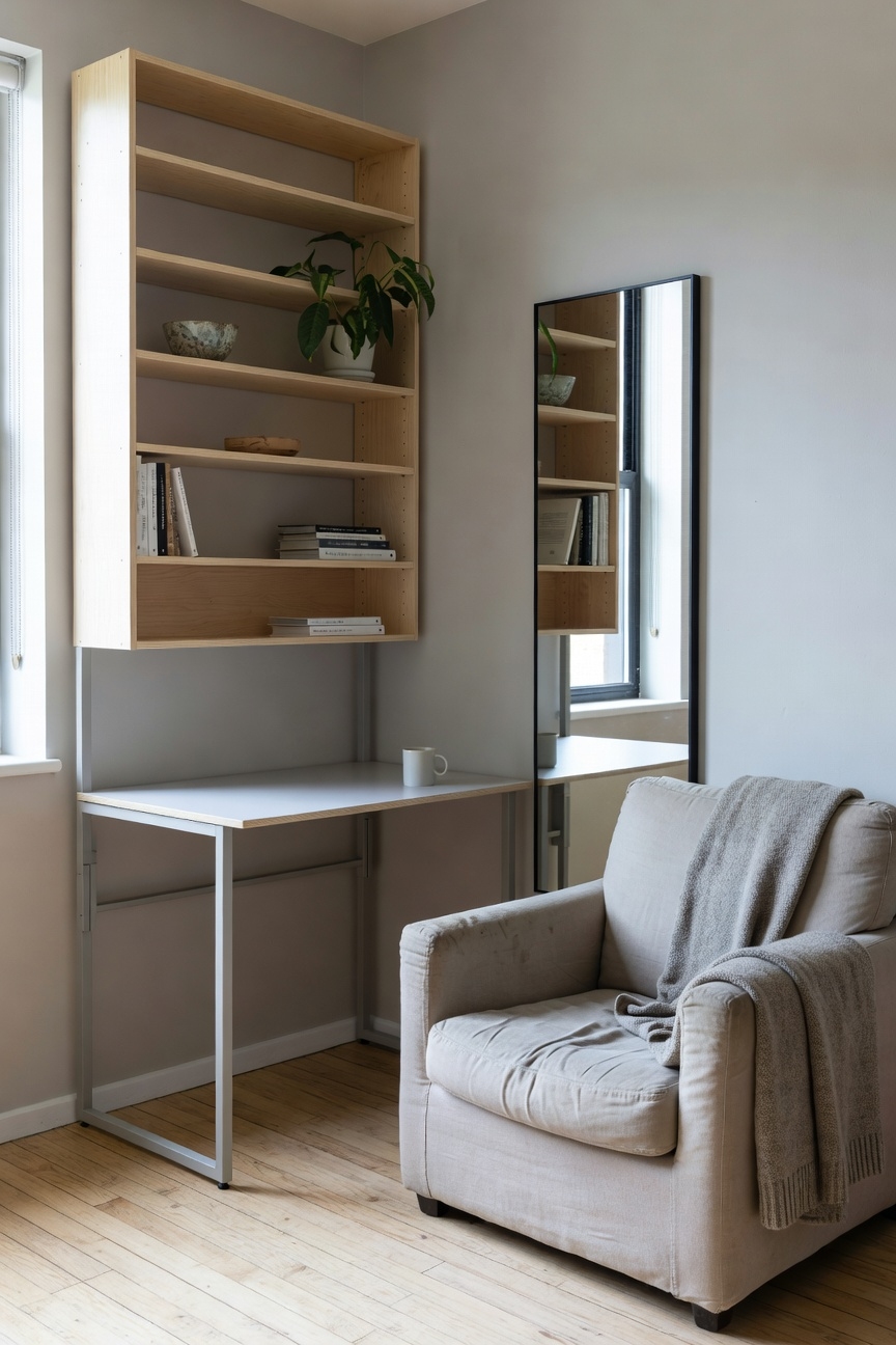 space saving fold down countertop