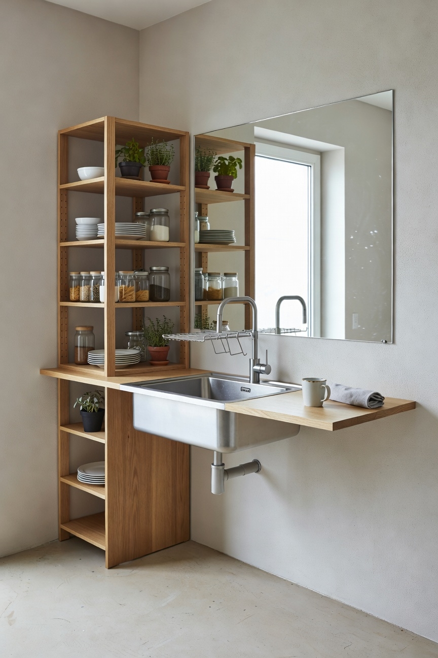 space saving integrated sink