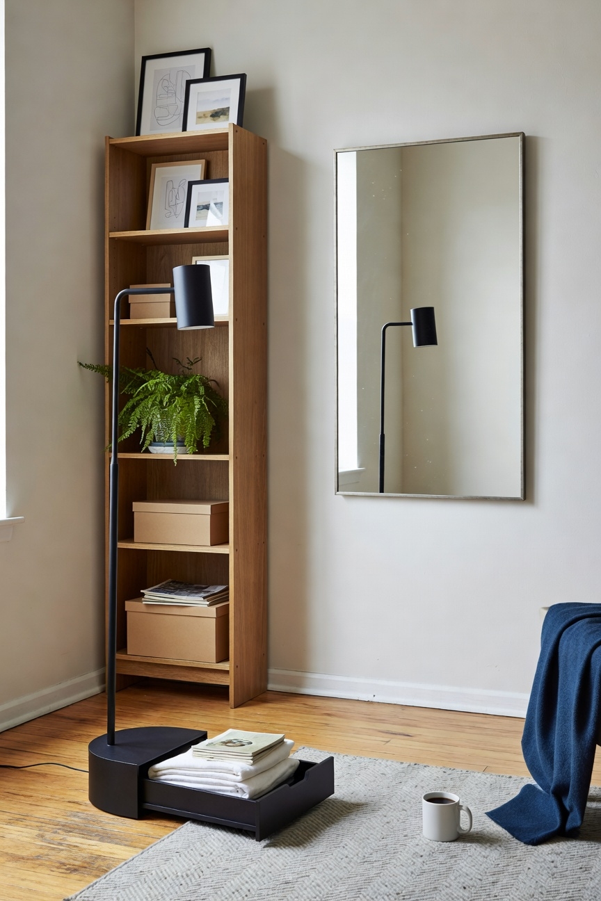 stylish lamp with hidden storage