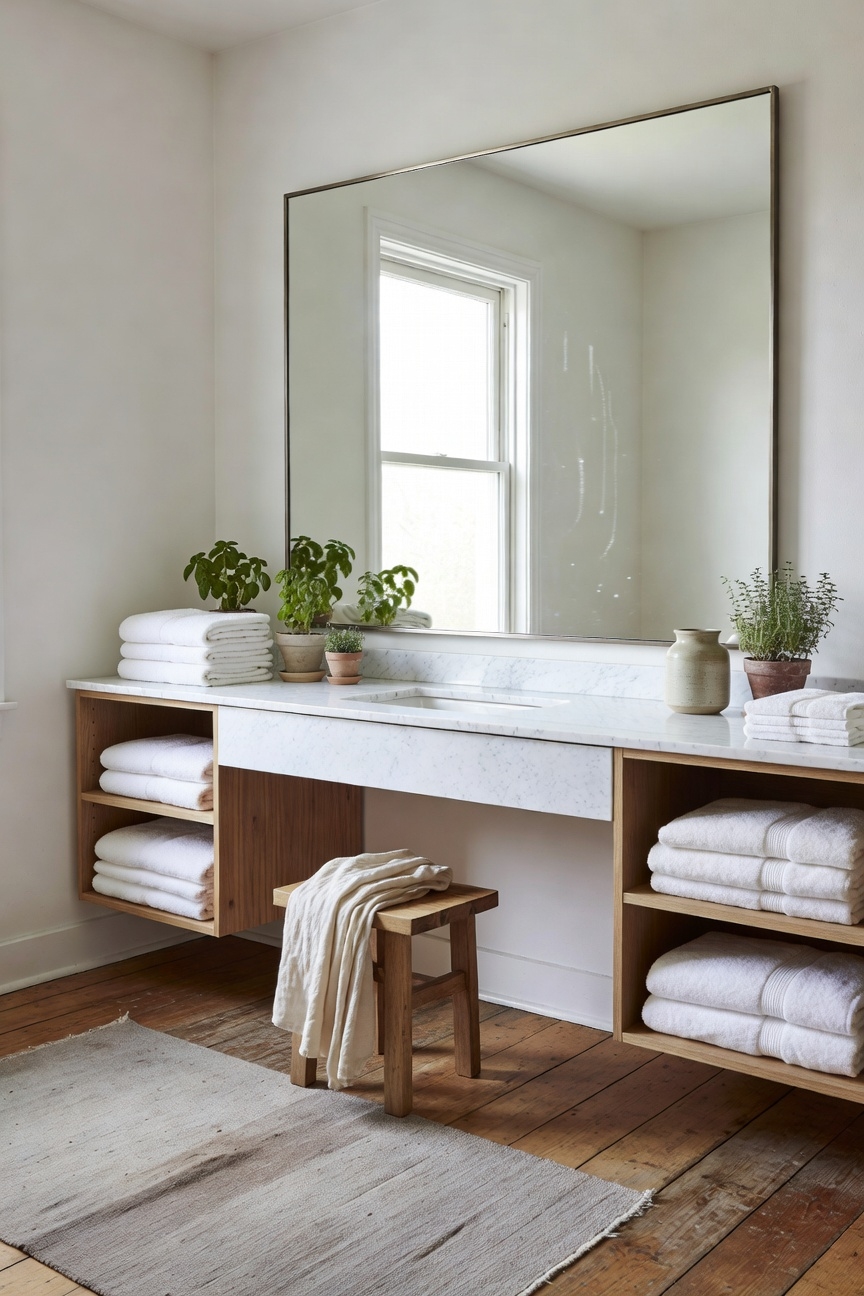 vanity under natural window