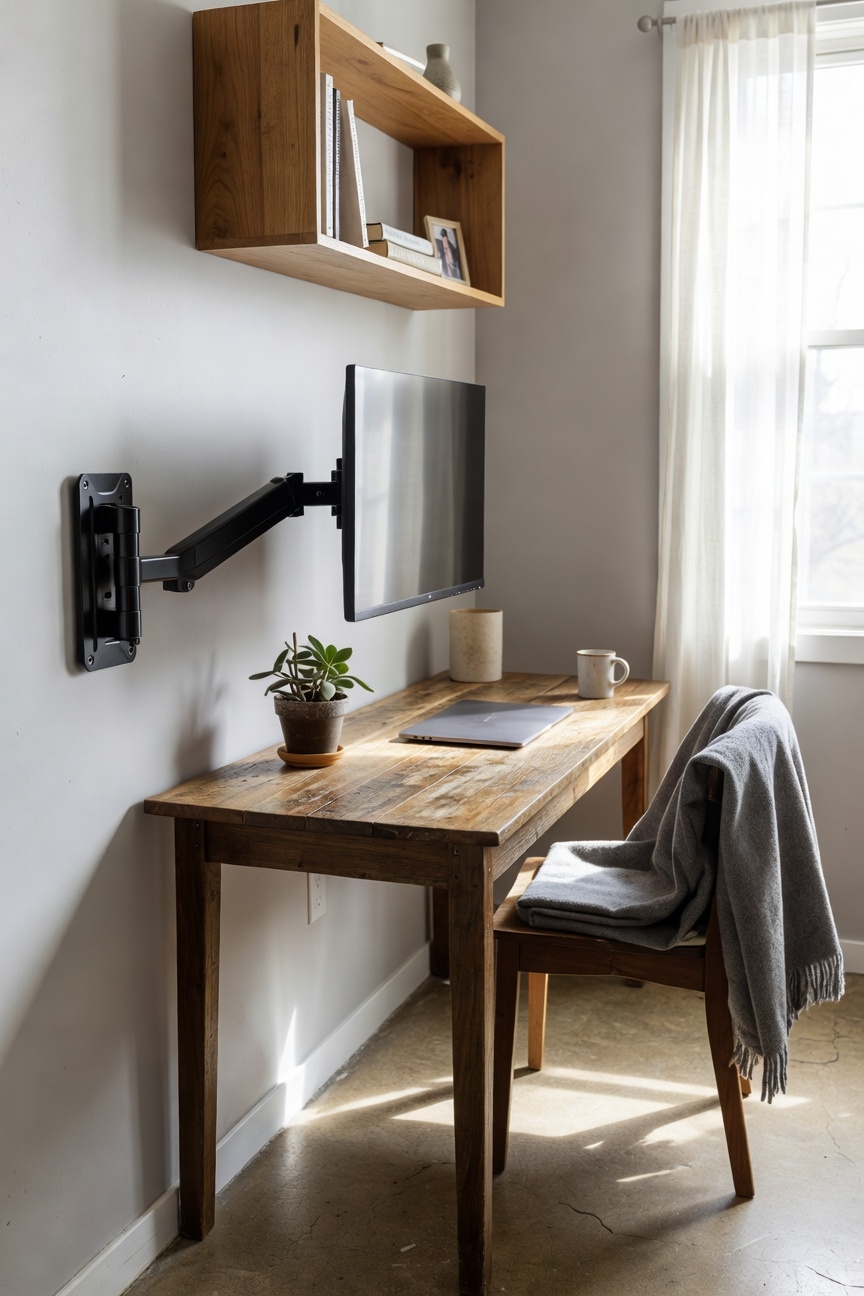 wall mounted monitor space saver
