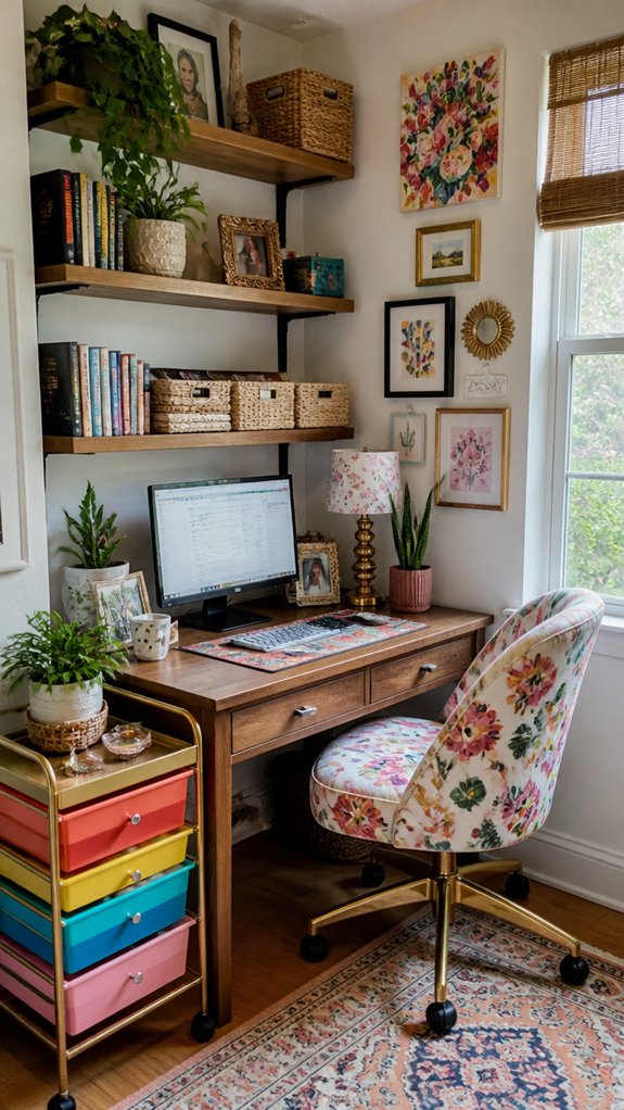 colorful eclectic office decor