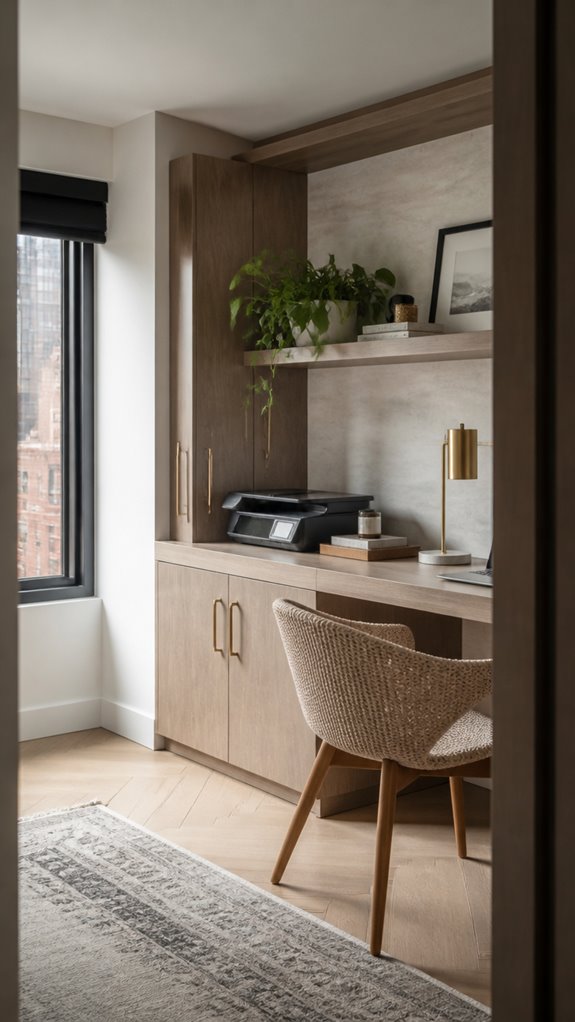 concealed storage behind fixtures