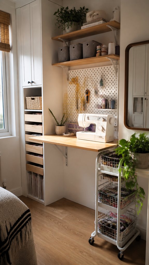 efficient accessible sewing layout
