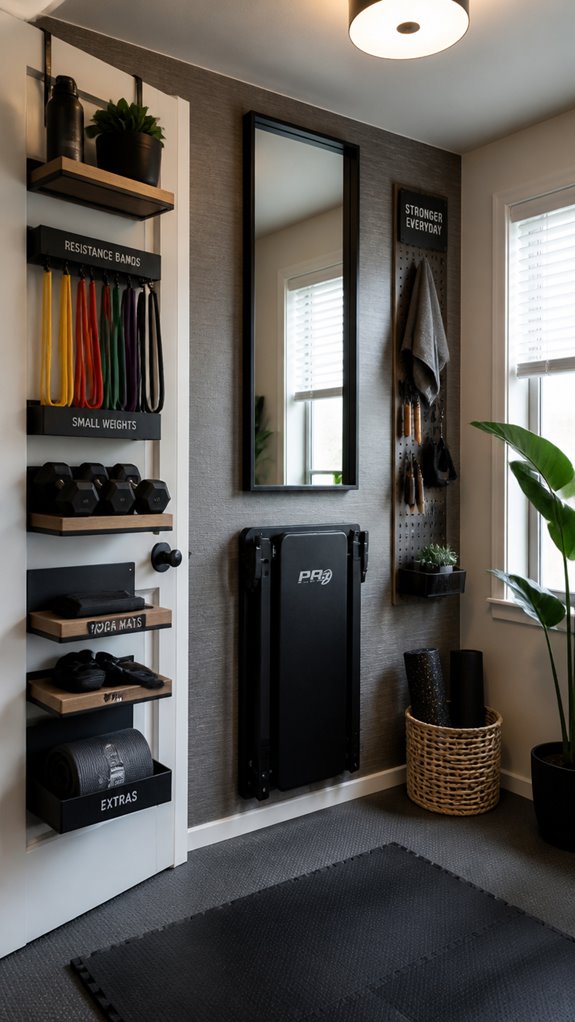 efficient tidy gym storage