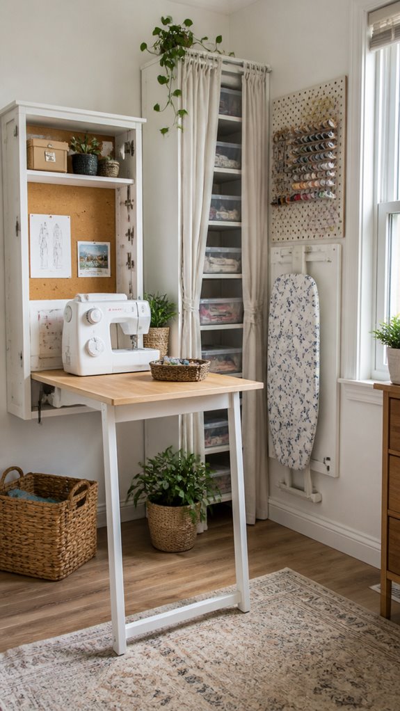 flexible space saving sewing equipment