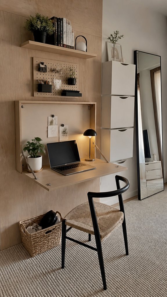 fold down desk with hinges
