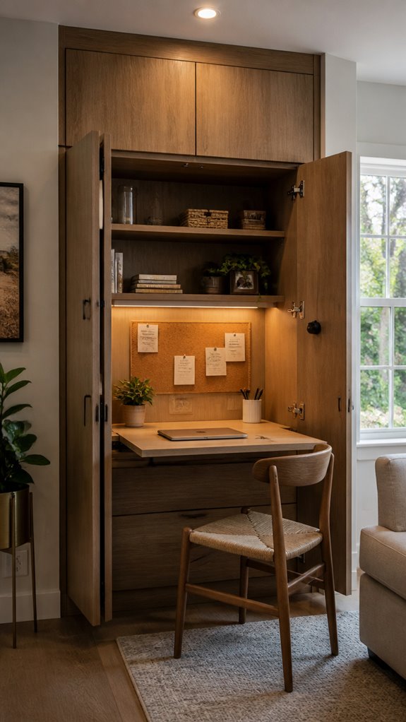 hidden cabinet desk solution
