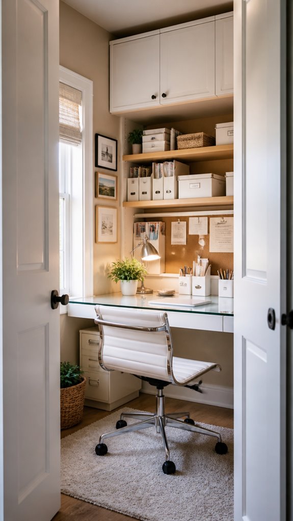 hidden closet office ideas