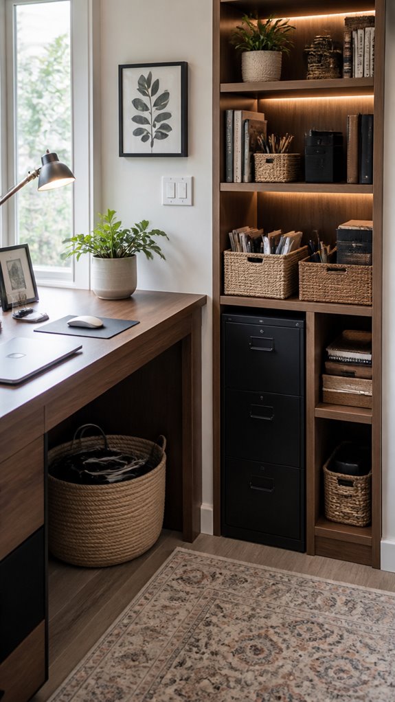 hidden under desk storage solutions