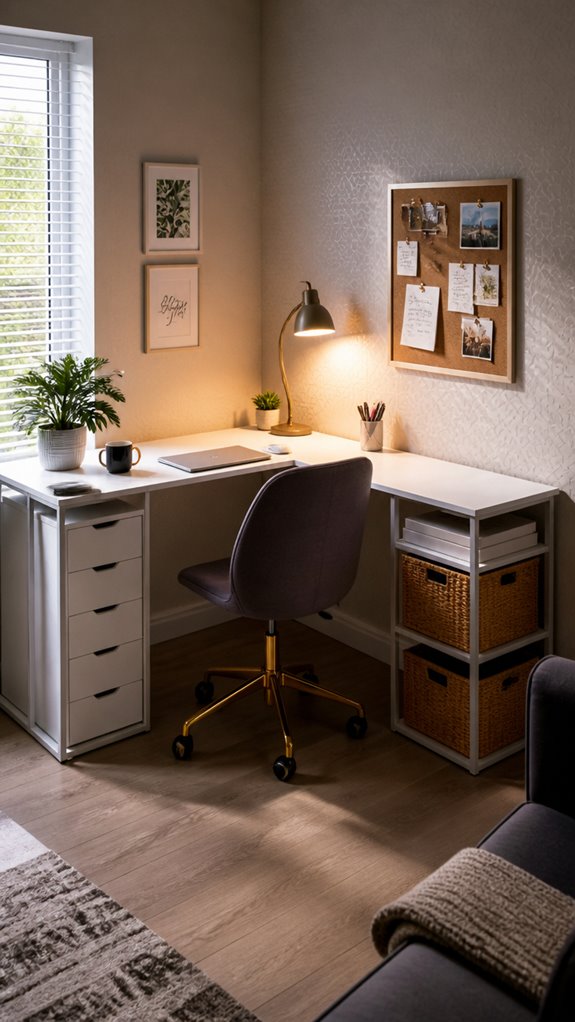 maximize space with l shaped desks