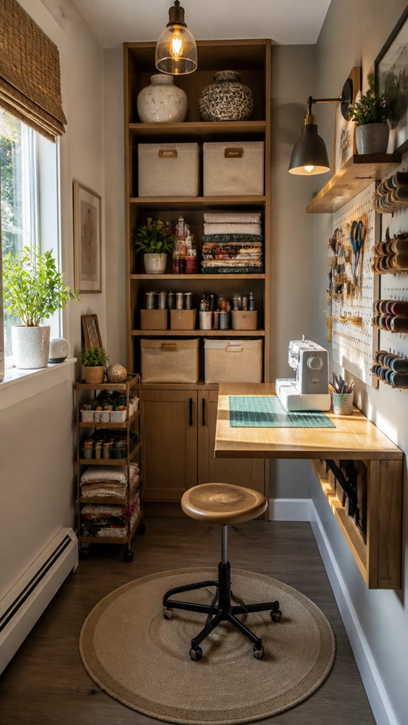 organized inspiring sewing space
