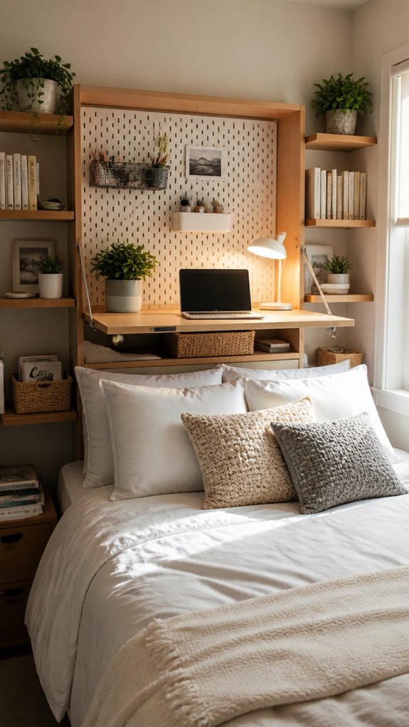 space saving bed workspace