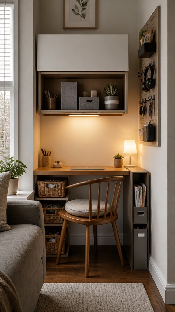 space saving desk organization