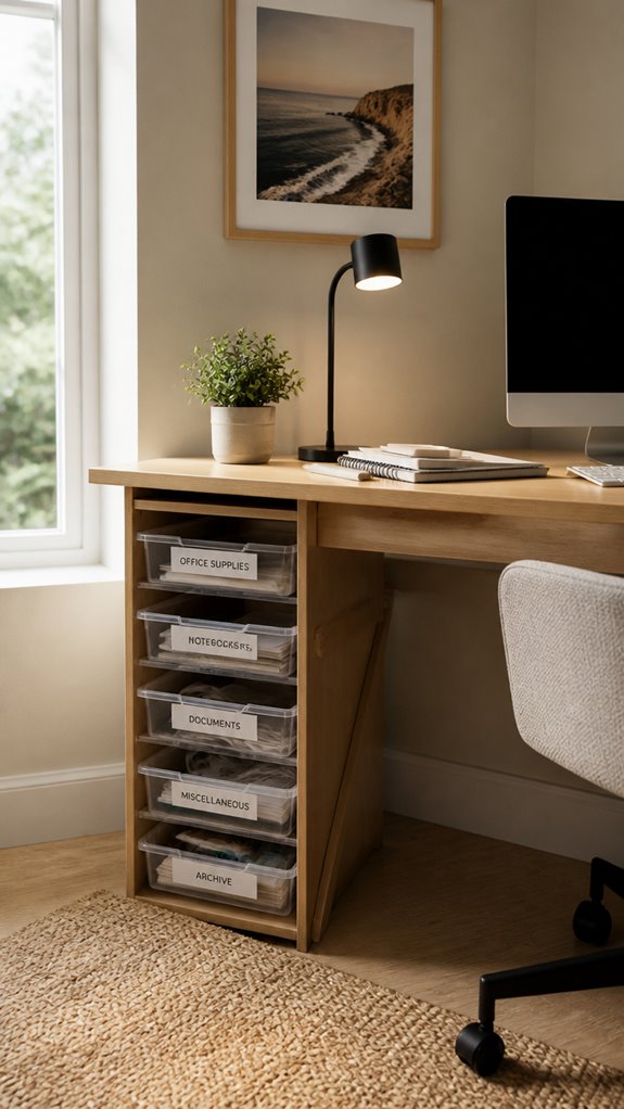 under desk storage organization