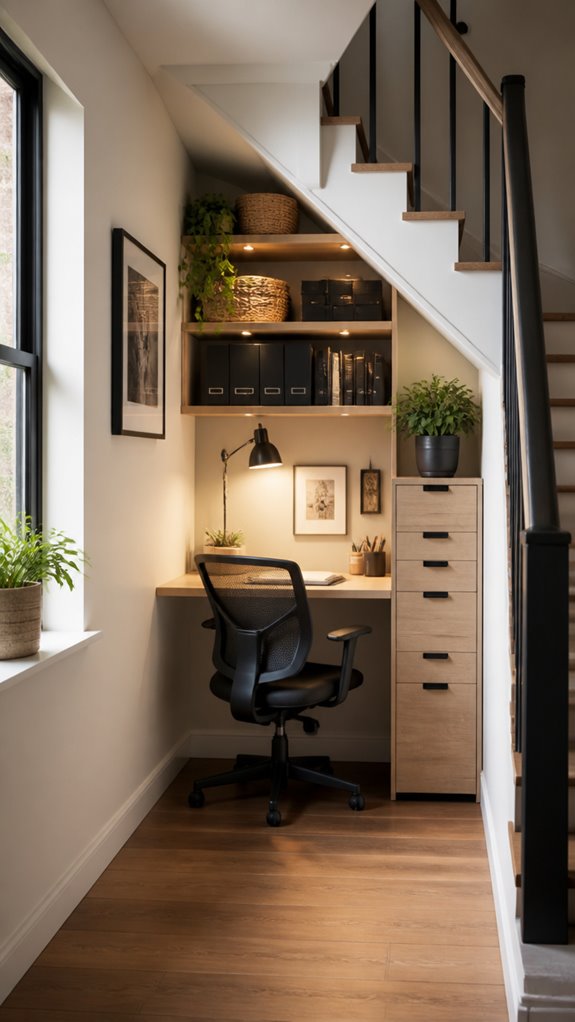 under stair compact workspace optimization