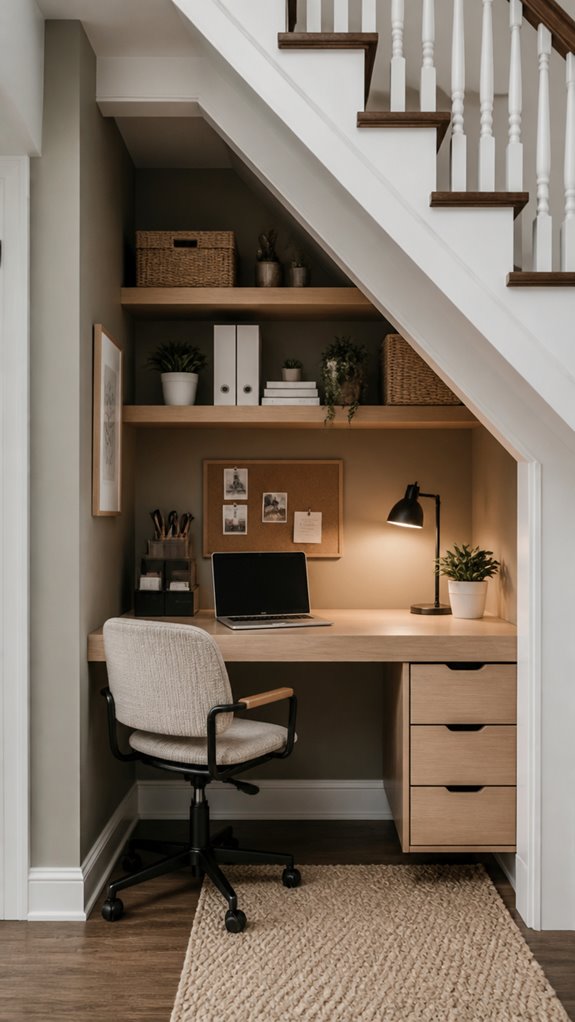 understairs home office workspace