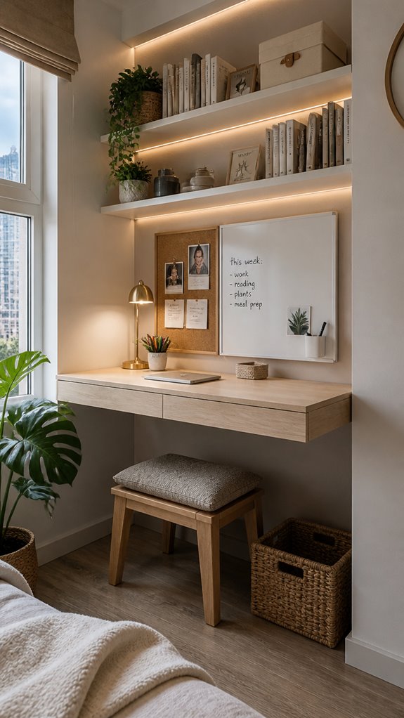 wall mounted desks save space