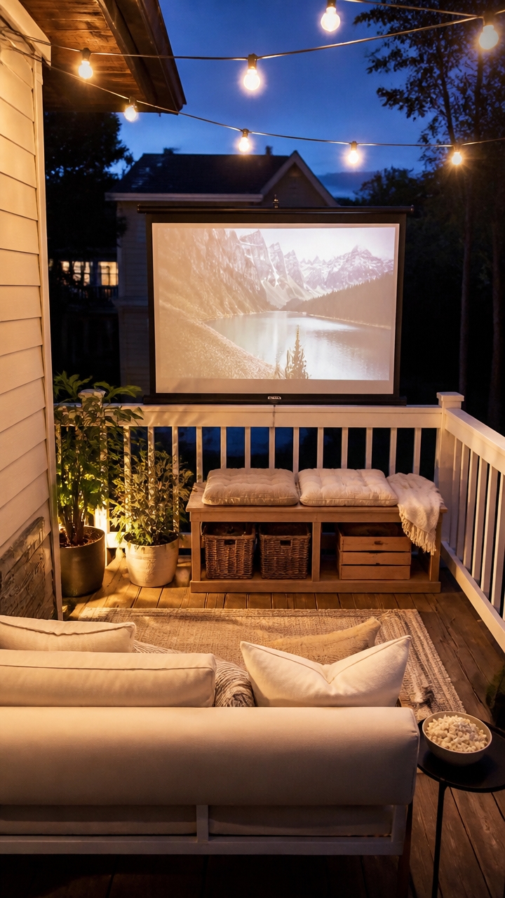 backyard movie night setup